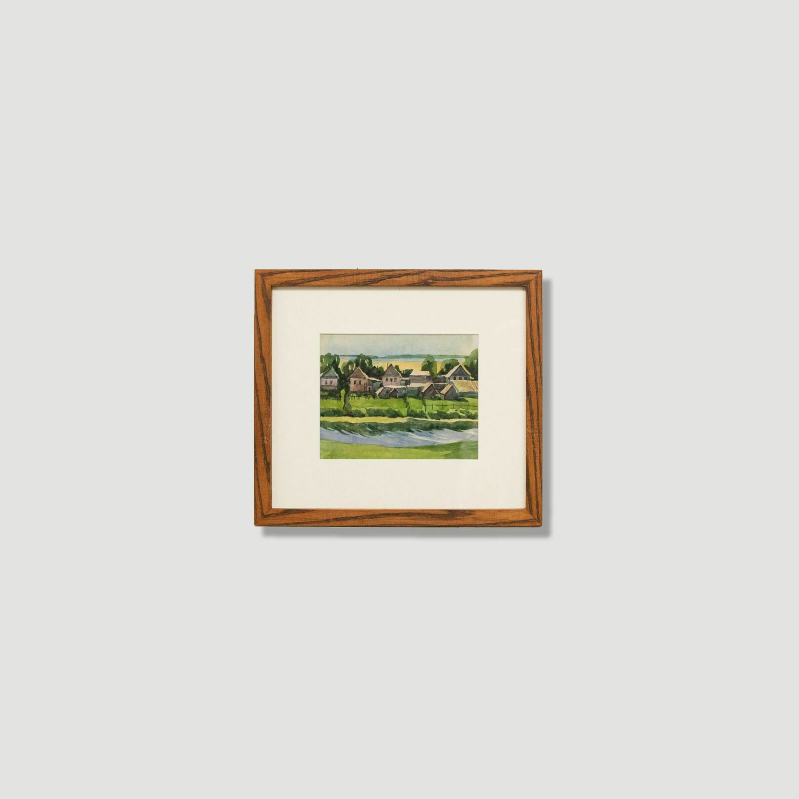 Russian School  20th Century Watercolour Houses On The River photo 88.0