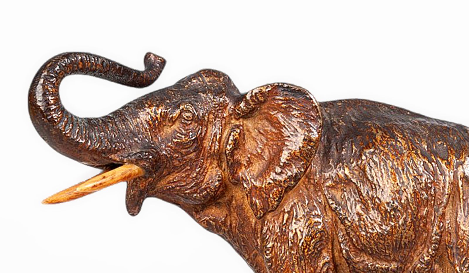 Art Nouveau Cold Painted Bronze Small Elephant Figurine By Franz Bergmann, Austria photo Home Decor
