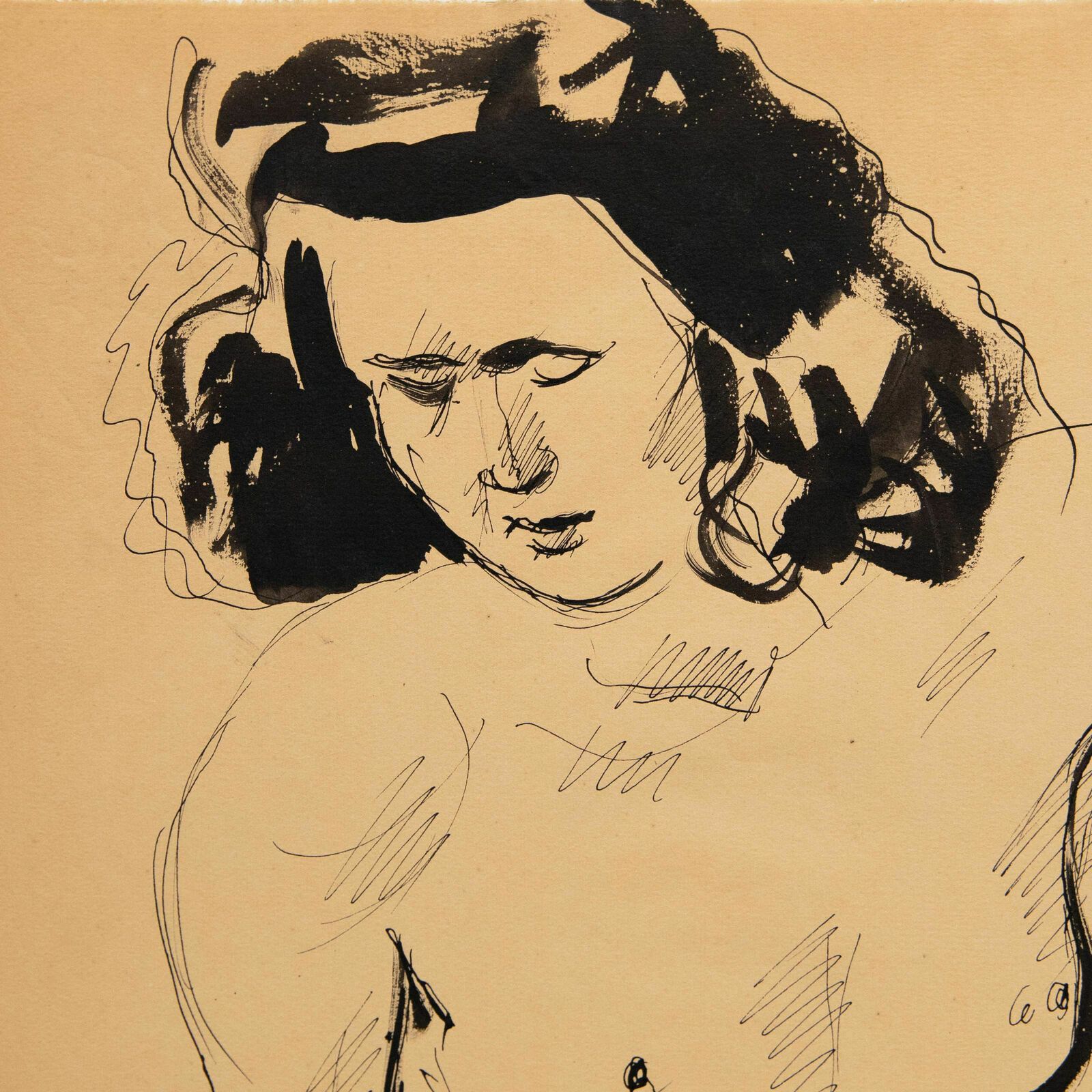 Georges Pacouil (1903 1996) Mid 20th Century India Ink, Crossed Legs photo for sale