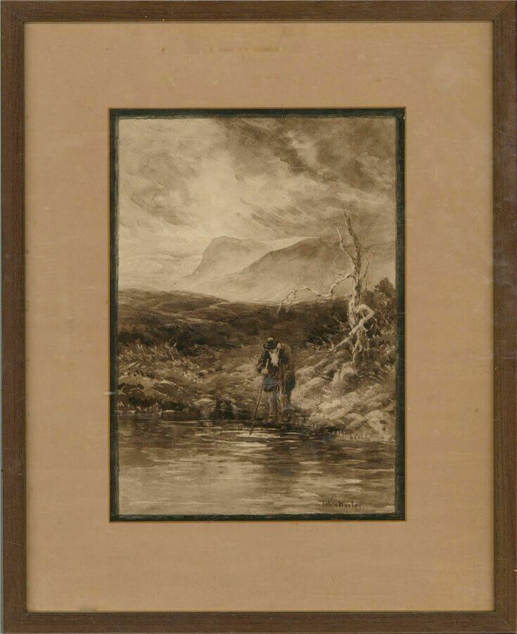 John Keeley Rbsa 1849–1930 Late 19th Century Watercolour, Testing The Waters