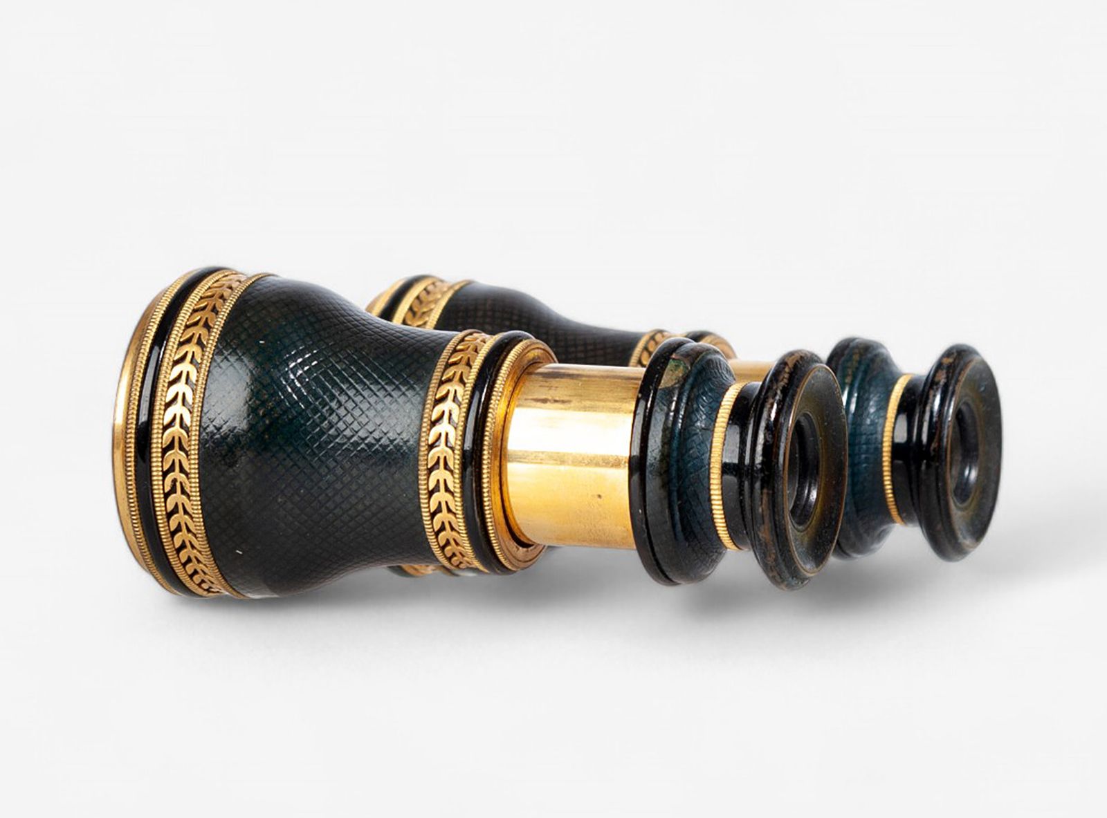 1910s Art Nouveau Lemaire Like Gilt Brass Expandable Sportier Binoculars/Opera Glasses With Leather Case, France photo 625.0