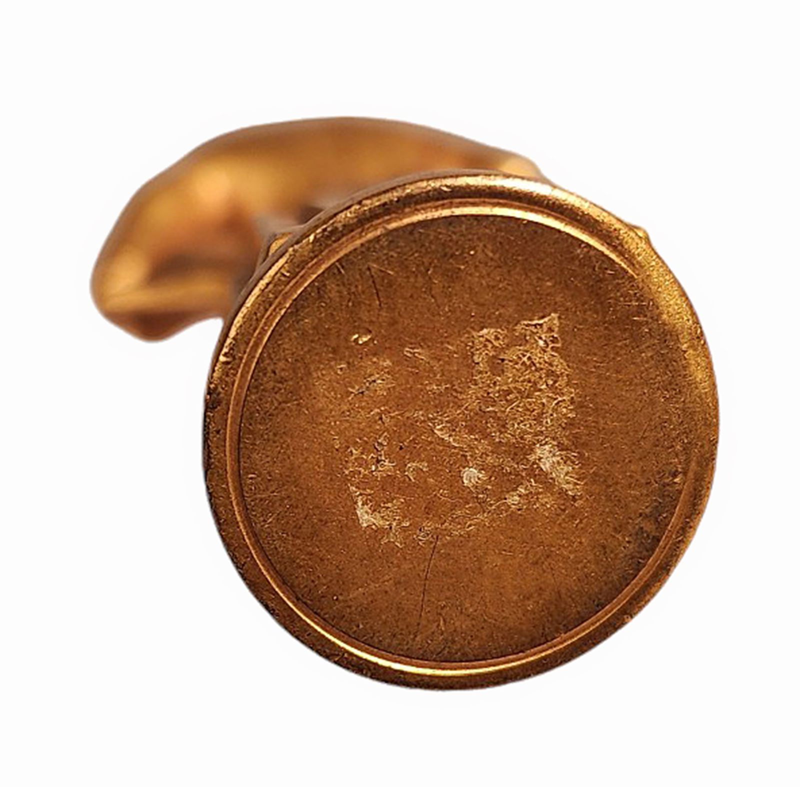 Early 20th Century Art Déco Golden Bronze Small Sculpture/Figurine Seal Of A Gentleman, England photo for sale