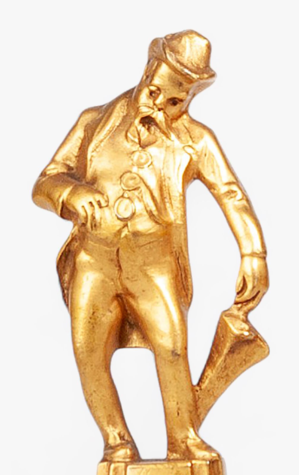Early 20th Century Art Déco Golden Bronze Small Sculpture/Figurine Seal Of A Gentleman, England photo Home Decor