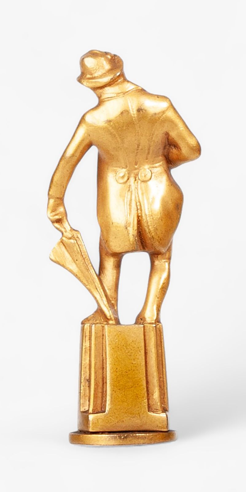 Early 20th Century Art Déco Golden Bronze Small Sculpture/Figurine Seal Of A Gentleman, England photo vinterior