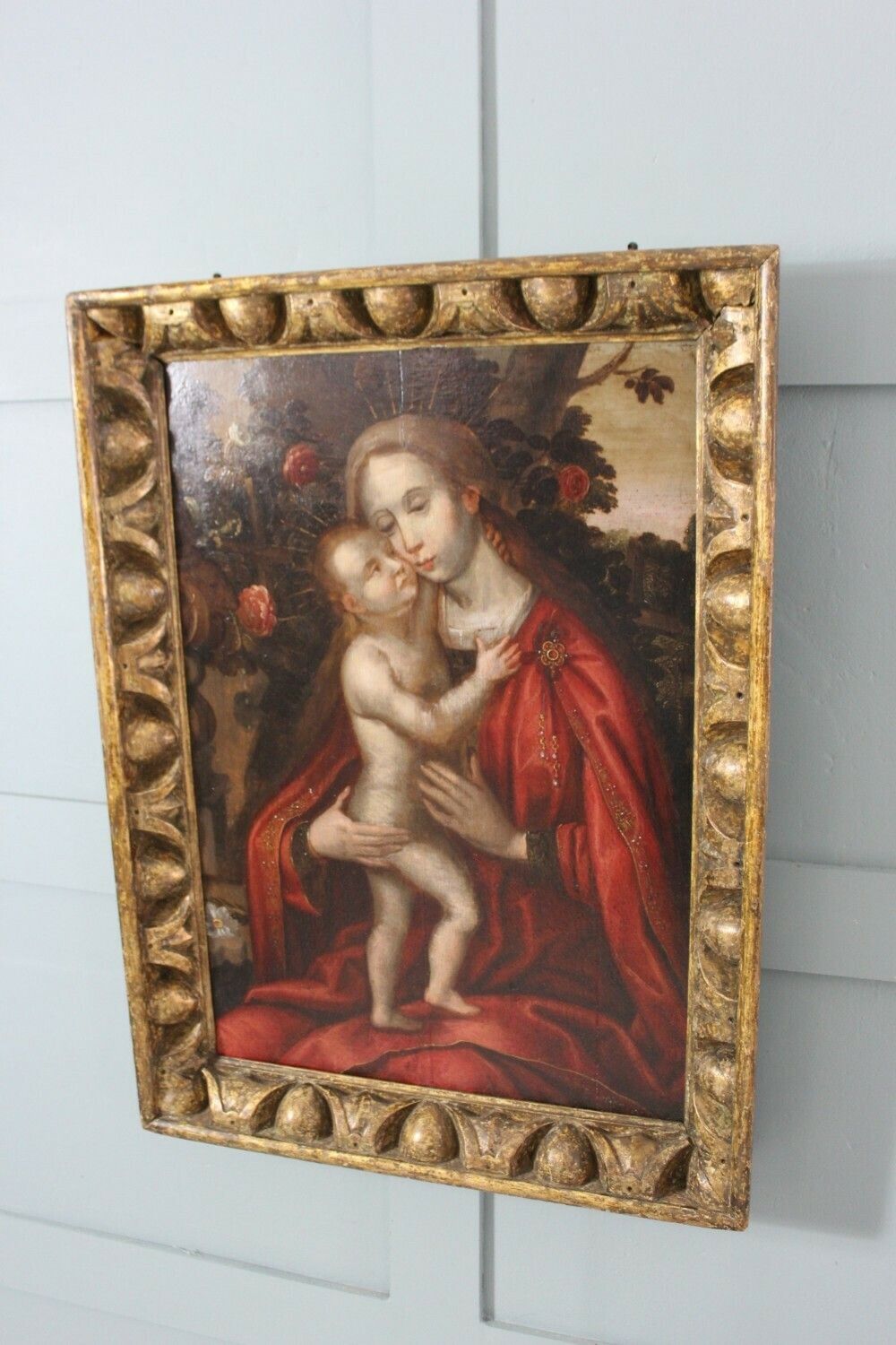 photo for sale The Madonna And Child In A Rose Garden School Ambrious Benson Painting