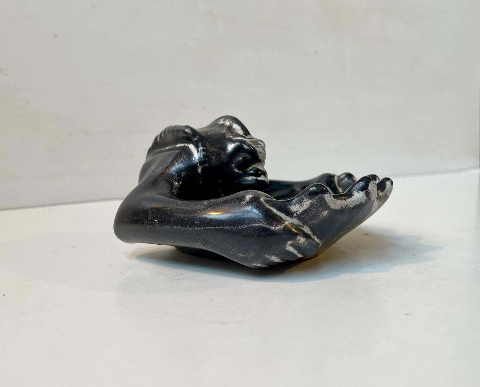 Antique Karl Hansen Reistrup Demon Dish In Ash Glaze For Herman A. Kähler, 1890s photo furniture