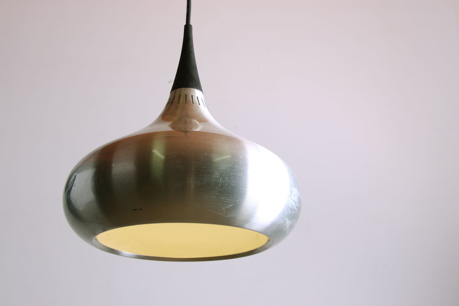 Large Danish Chrome Metal Pendant Light, Orient Model By Jo Hammerborg For Fog & Morup 1960.