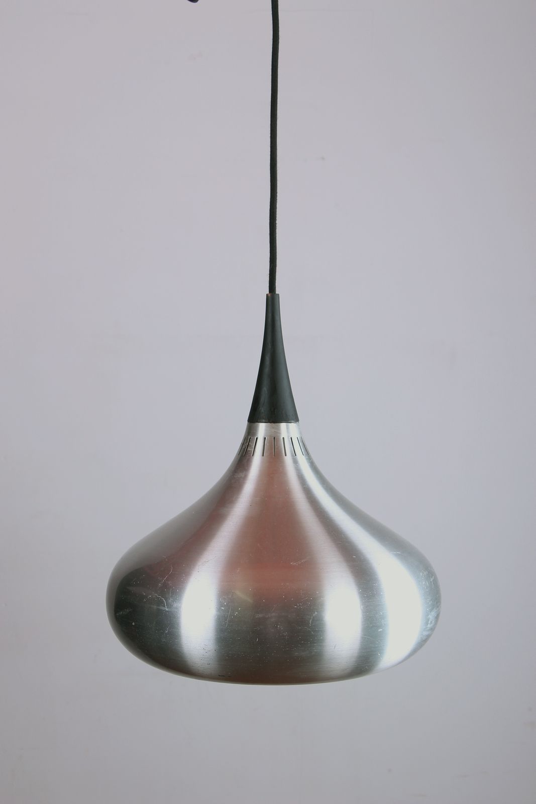 650.0 Large Danish Chrome Metal Pendant Light, Orient Model By Jo Hammerborg For Fog & Morup 1960. photo