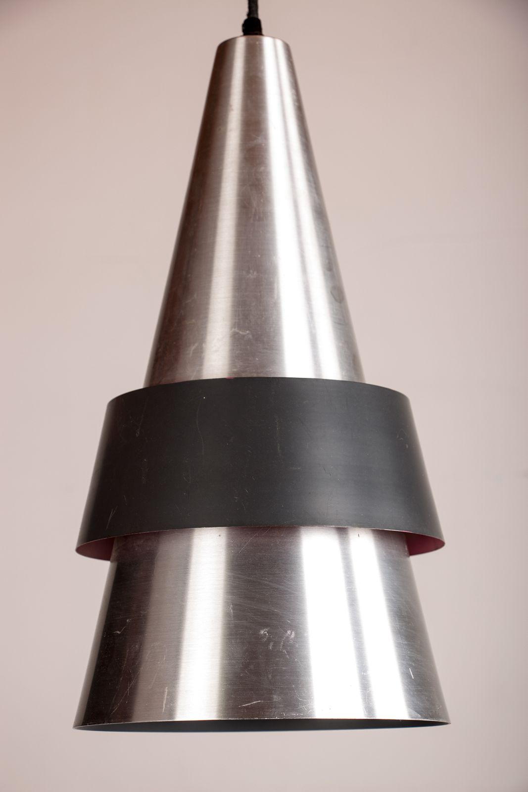 Large Danish Aluminum Pendant Light, Corona Model By Jo Hammerborg For Fog & Mørup 1960. photo 550.0