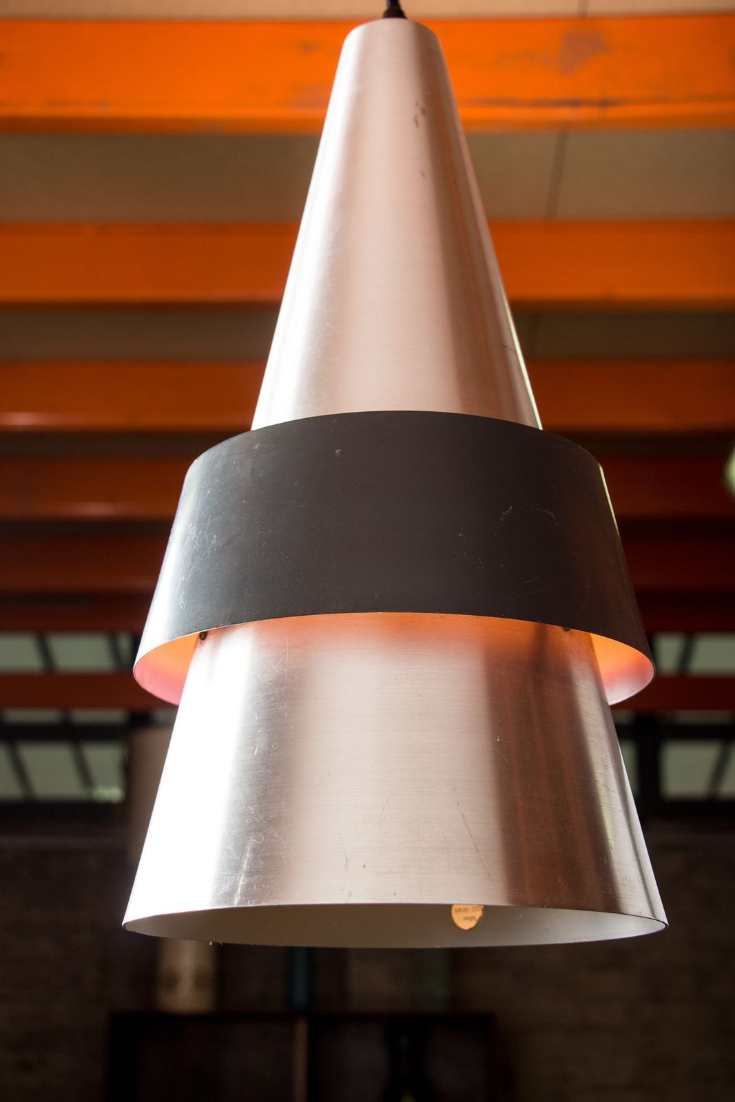 Large Danish Aluminum Pendant Light, Corona Model By Jo Hammerborg For Fog & Mørup 1960. photo vinterior