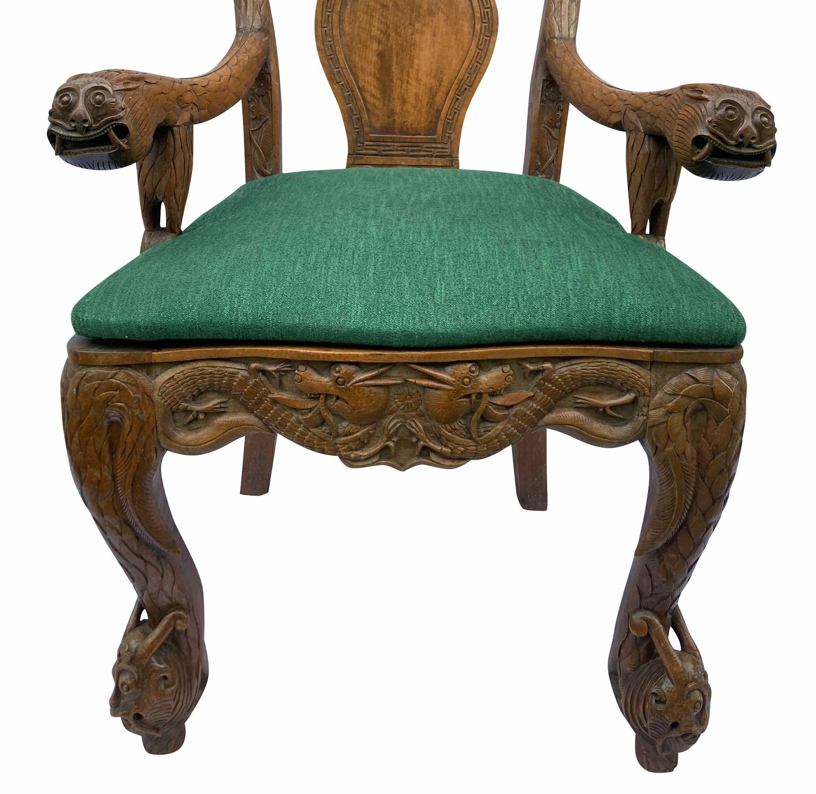 A Fine Pair Of XIX Century Chinese Armchairs In Teak photo vintage