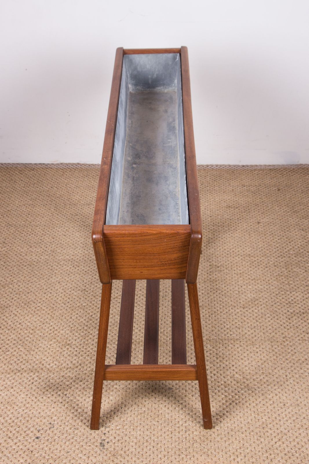 Furniture Large Danish Beech And Zinc Indoor Planter By Brdr Dalsaargd For Illum Bolighus 1960 photo