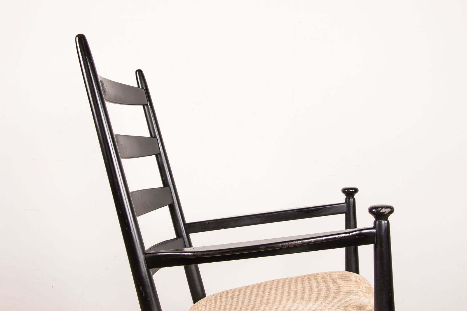 Danish Rocking Chair, In Lacquered Teak And Fabric Model 218 By Thomas Harlev For Farstrup Savvaek 1960. photo buy