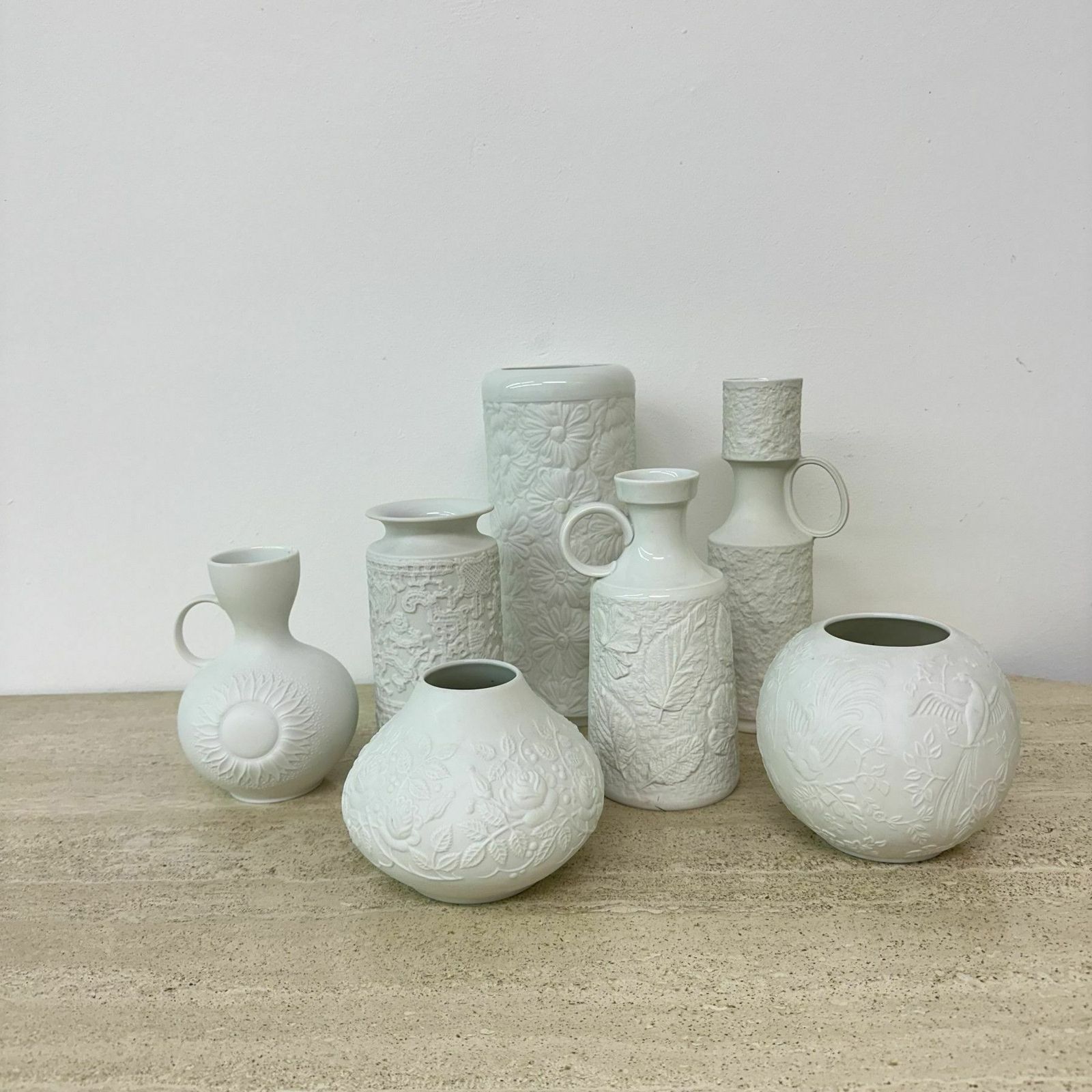 Set Of 7 German Bisque Vases Kaiser Bavaria , 1960s photo furniture
