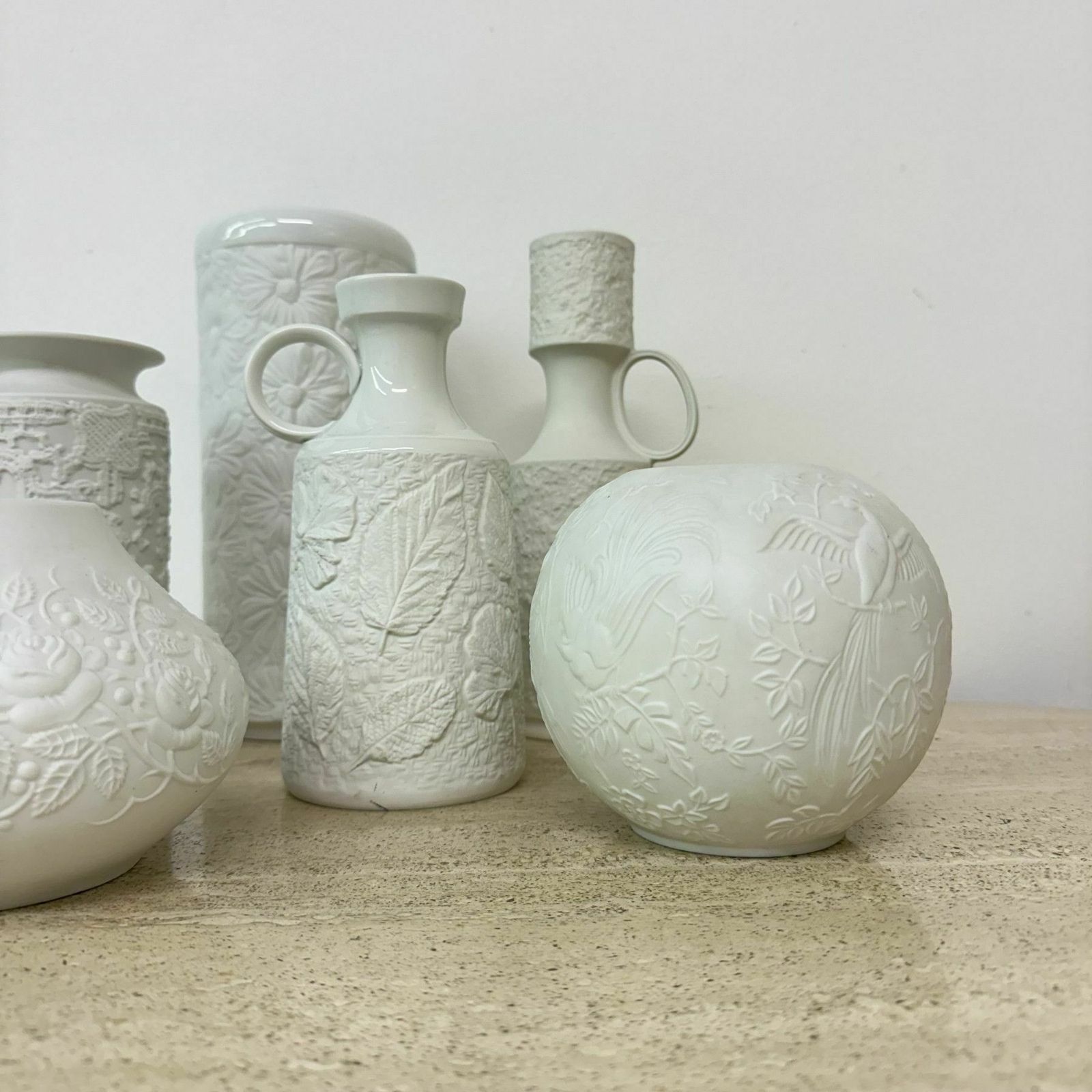 Set Of 7 German Bisque Vases Kaiser Bavaria , 1960s photo vinterior