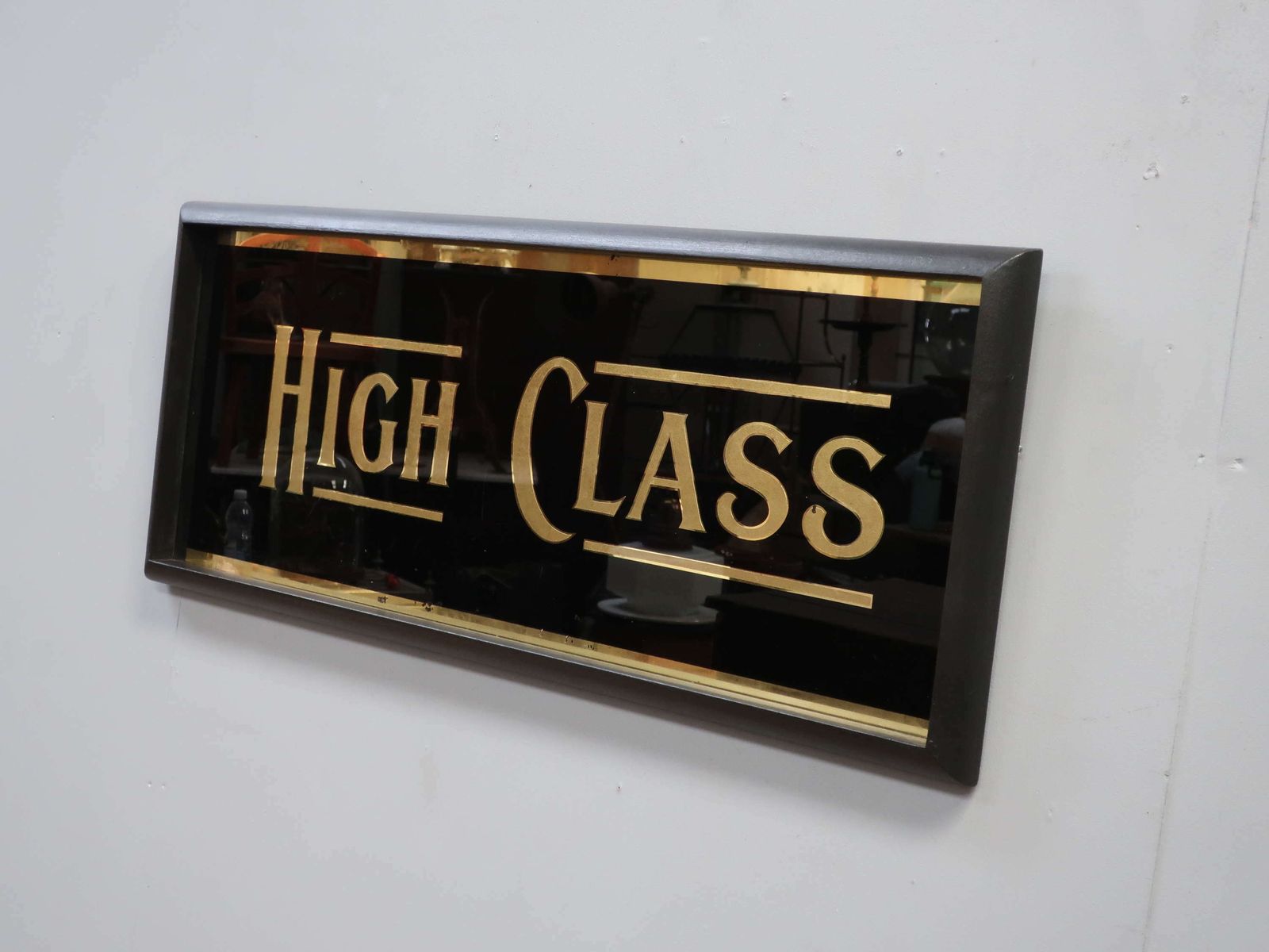 Home Decor 'High Class' Reverse Painted Gilt Glass Trade Sign photo