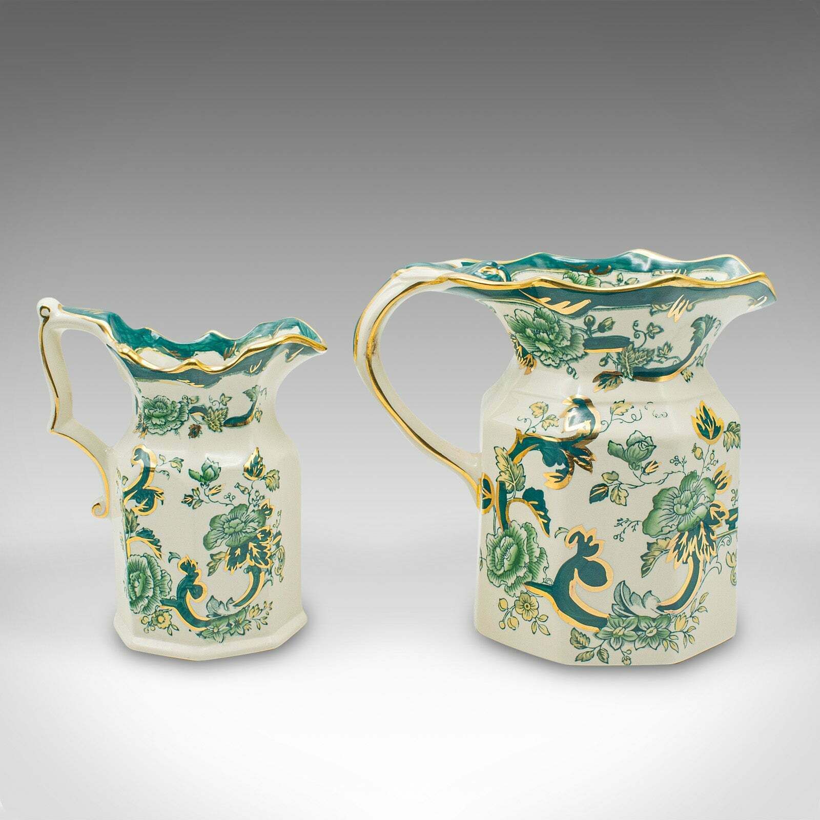 Antique Set Of Table Pouring Jugs, English, Ceramic, Gravy, Sauce, Cream, C.1920 photo furniture