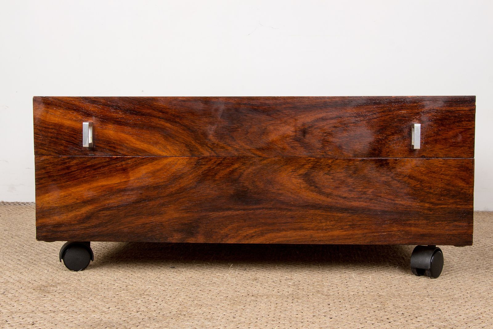 Danish Rosewood Rolling Coffee Table, Chest, 1960s. photo 850.0