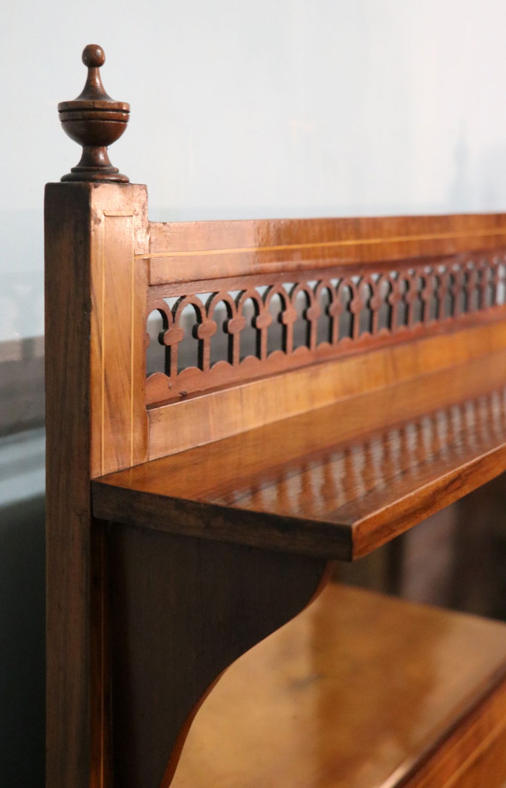 A Lovely Late Victorian Walnut Veneered And Inlaid Display Cabinet. photo buy