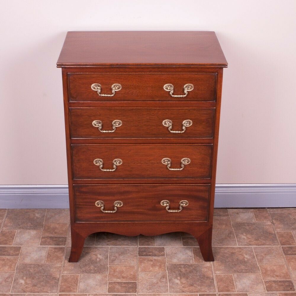 Narrow Mahogany Four Drawer Chest Of Drawers