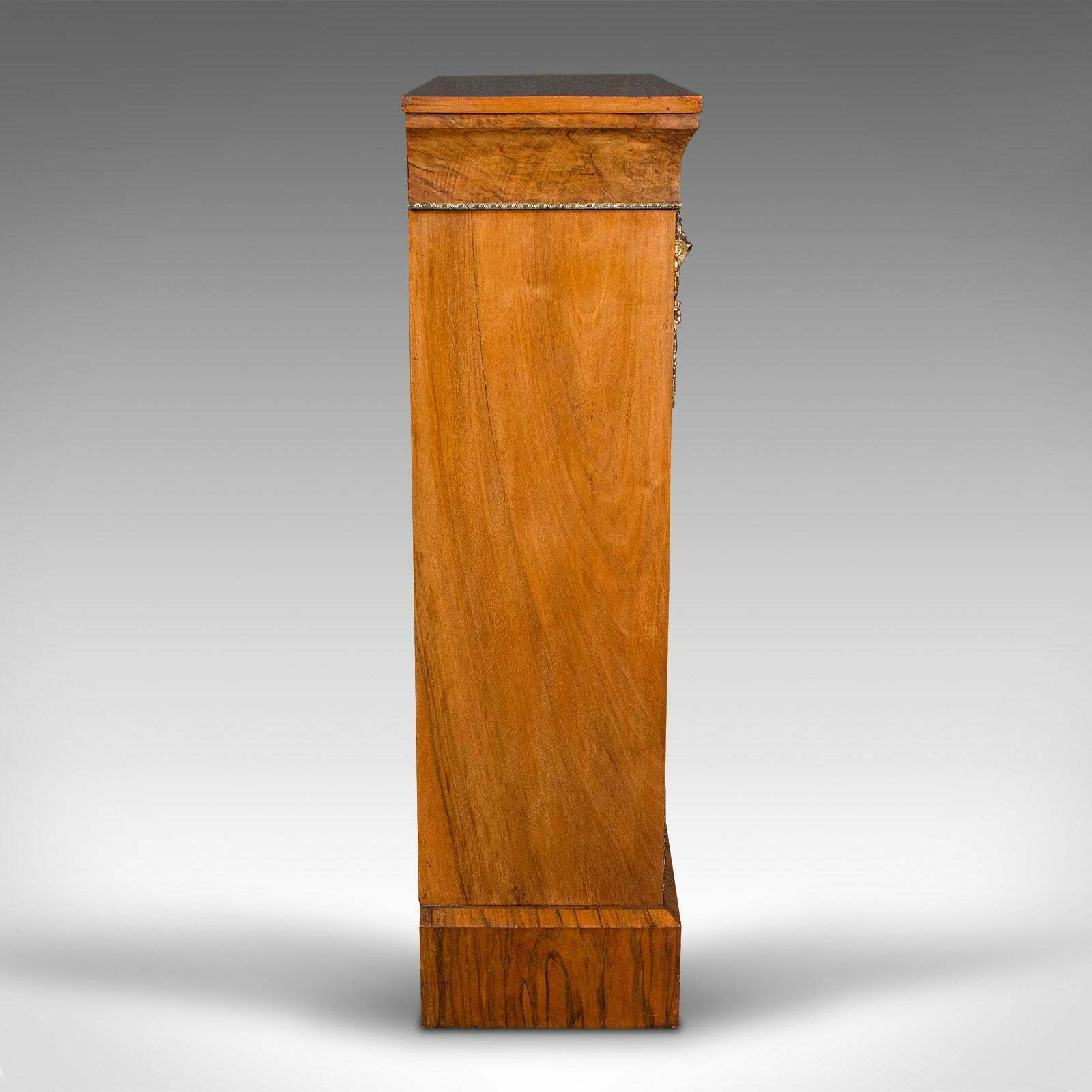 Antique Pier Cabinet, English Walnut, Glazed Bookcase, Display Cupboard, Regency photo Furniture