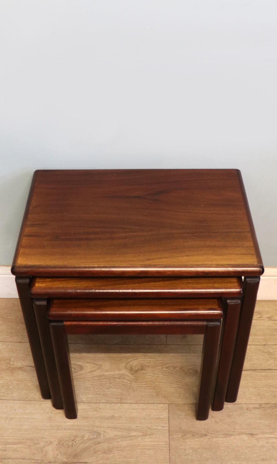 An Absolutely Lovely Nest Of Scandinavian Hardwood Veneered Nest Of Occasional Tables. photo 345.0