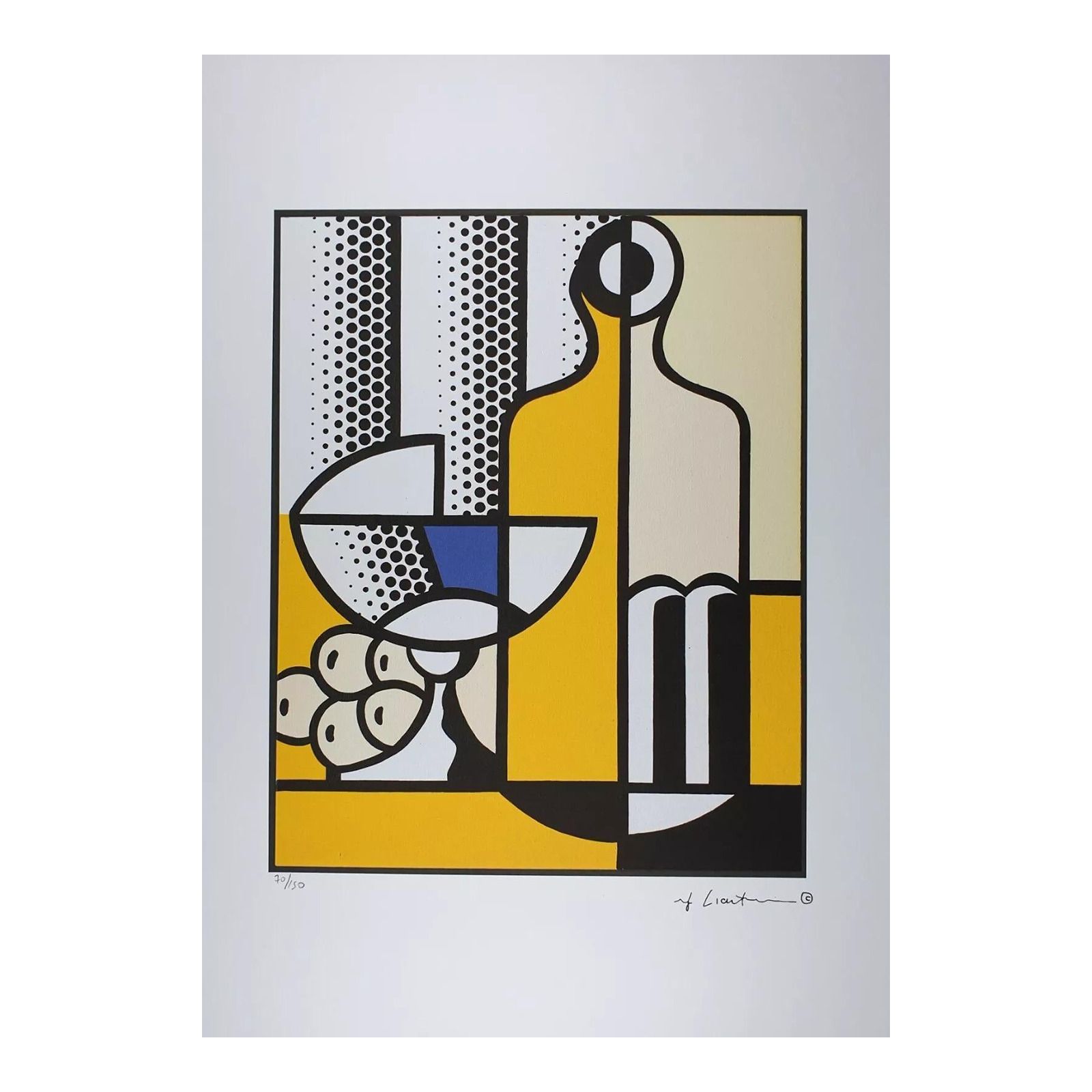 1980s After Roy Lichtenstein "Cubist Still Life" Limited Edition Lithograph