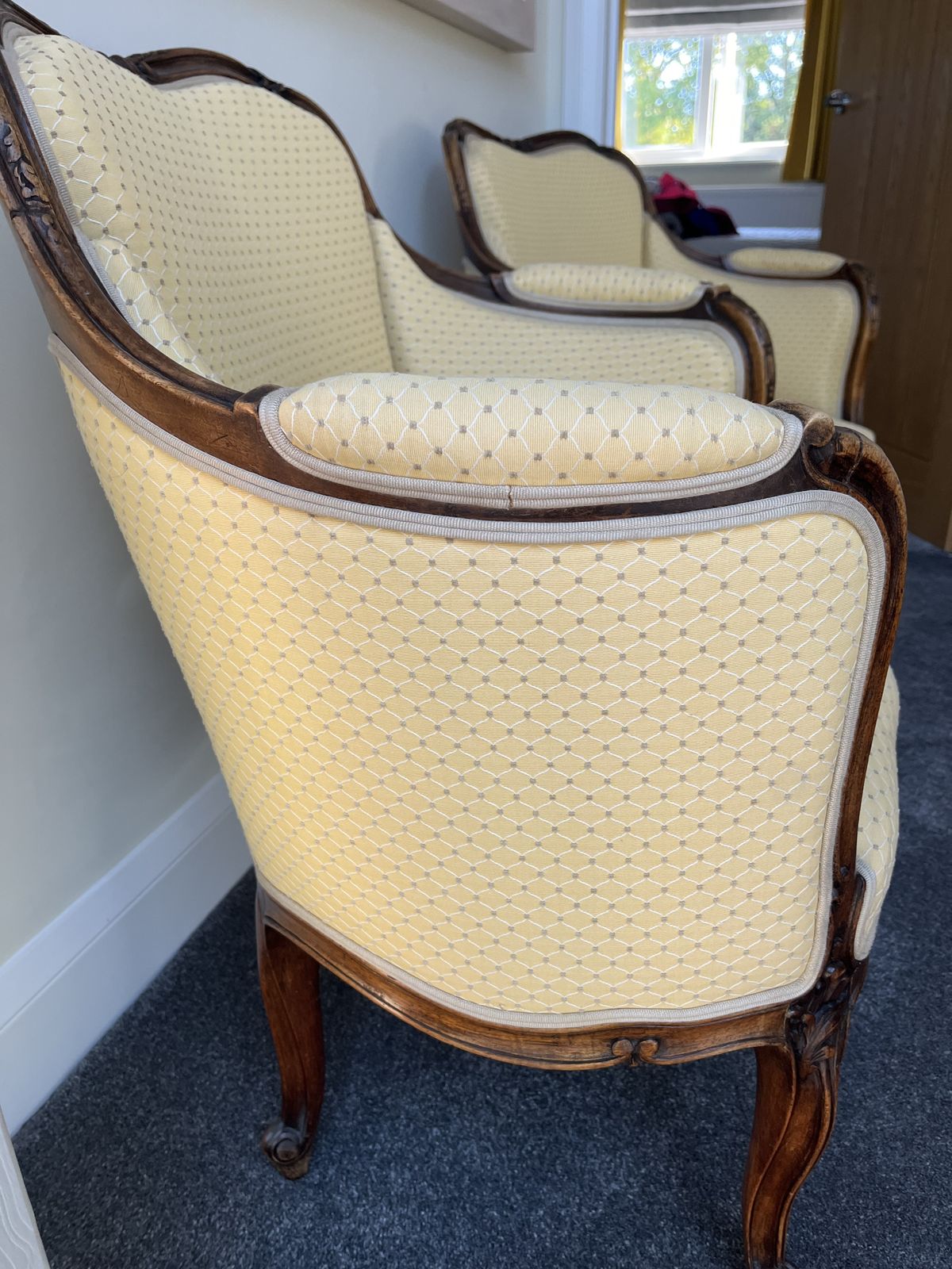 Pair Of Antique Newly Upholstered Chairs