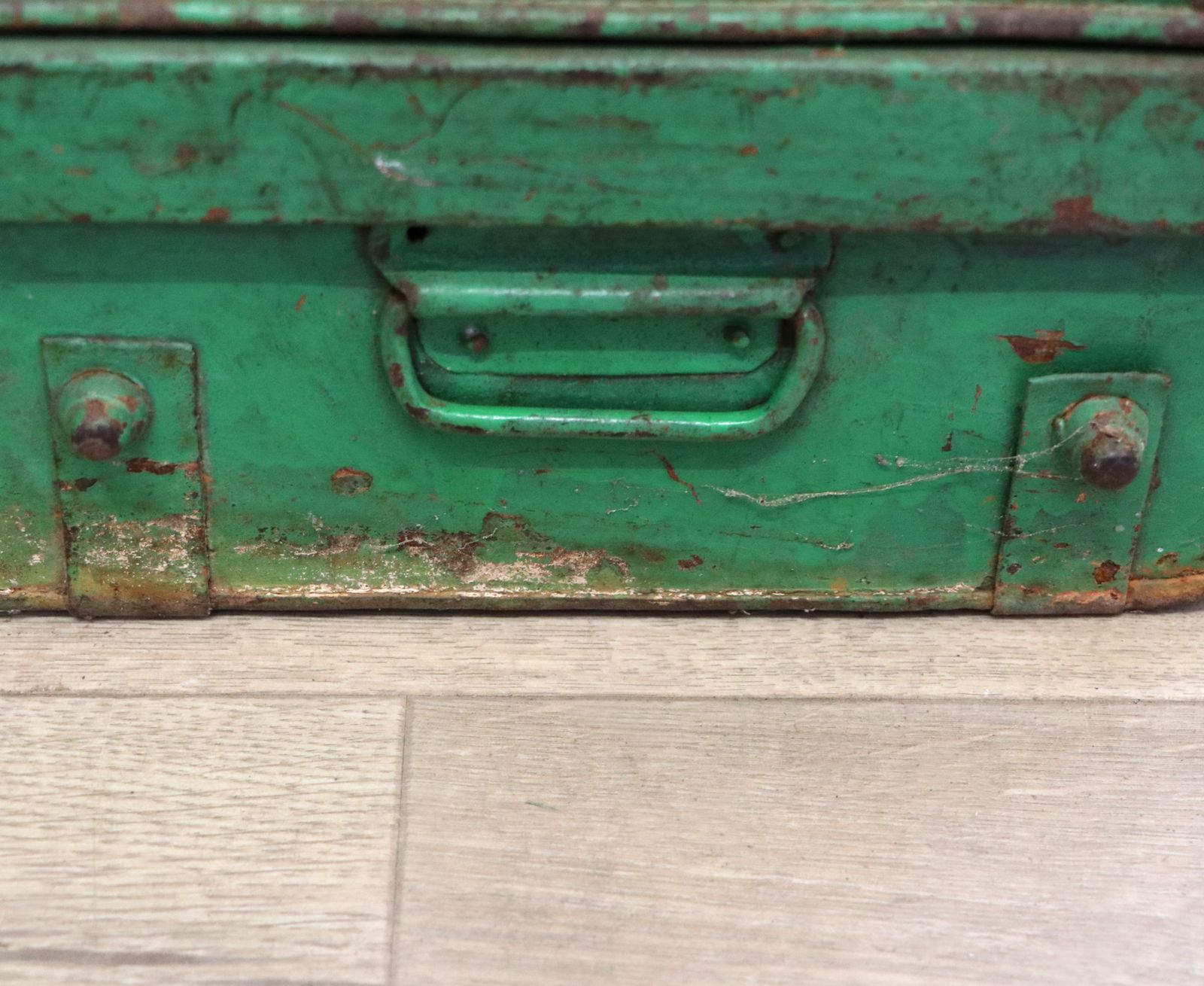 A Lovely Vintage Metal Trunk That Has Been Hand Sign Written With The Emblem For Austin Cars. photo vinterior
