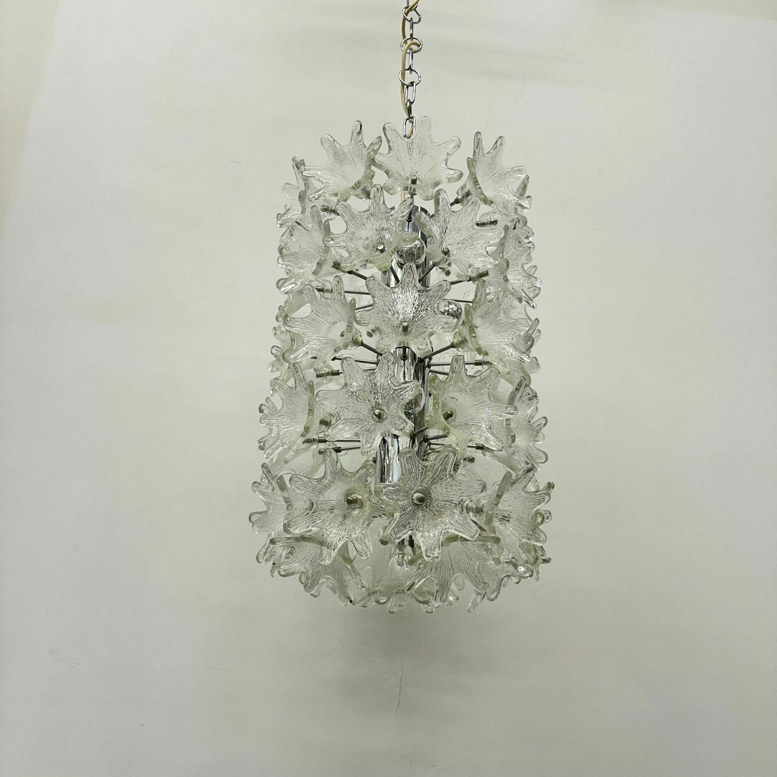 Spectacular Murano Glass Flower Chandelier By Venini For Veart, Italy 1970s photo for sale