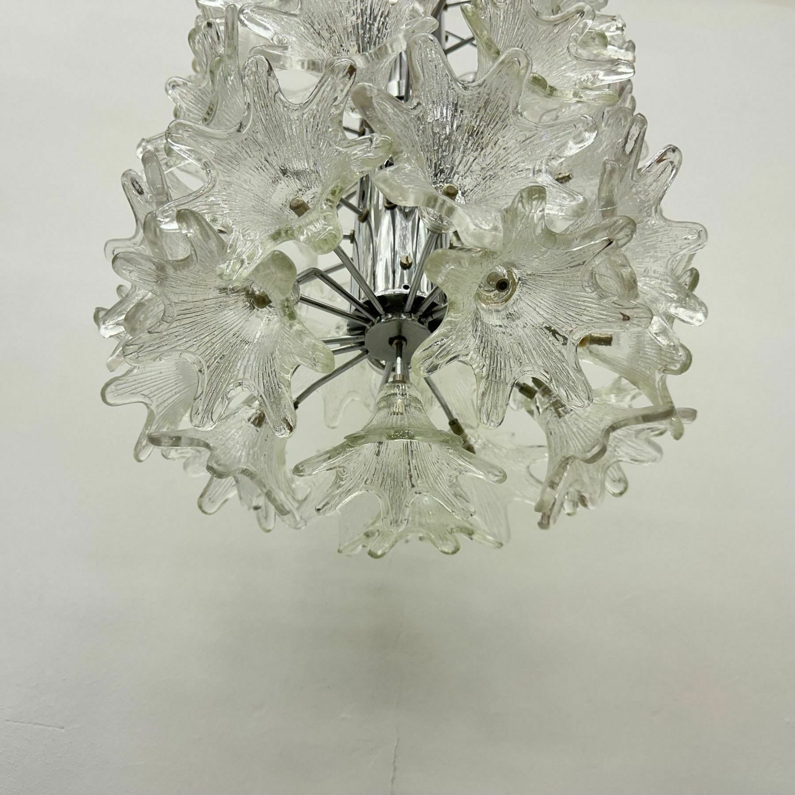 Spectacular Murano Glass Flower Chandelier By Venini For Veart, Italy 1970s photo 4672.0