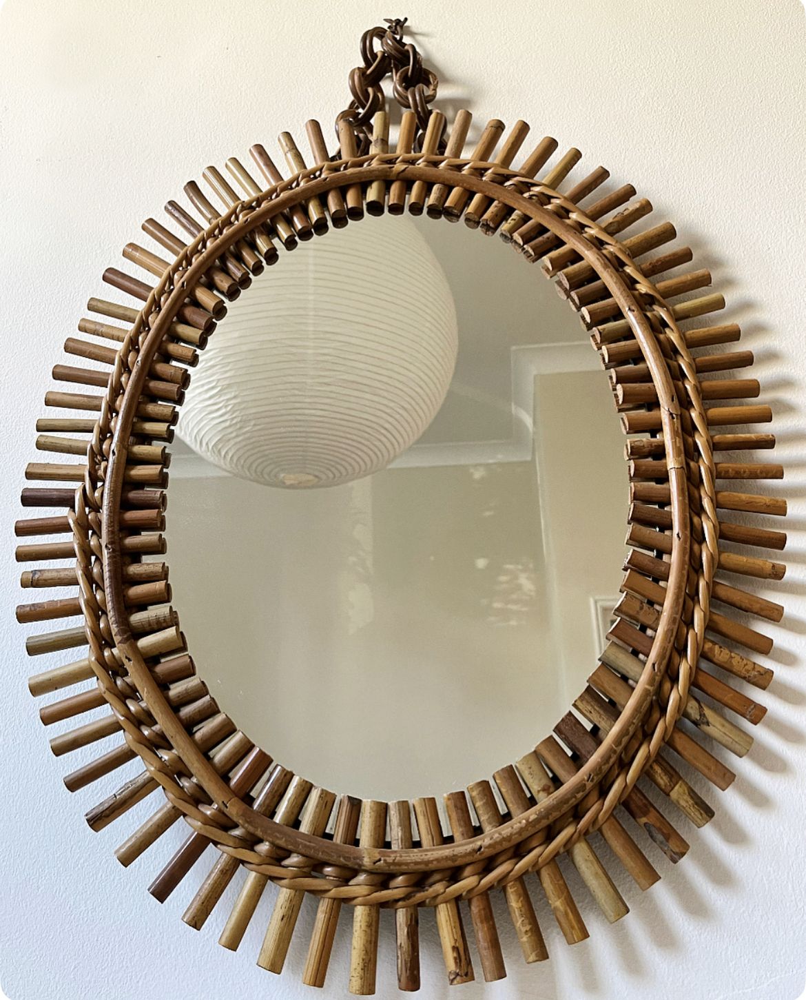 Vintage Franco Albini For Bonacina Bamboo Mirror photo for sale