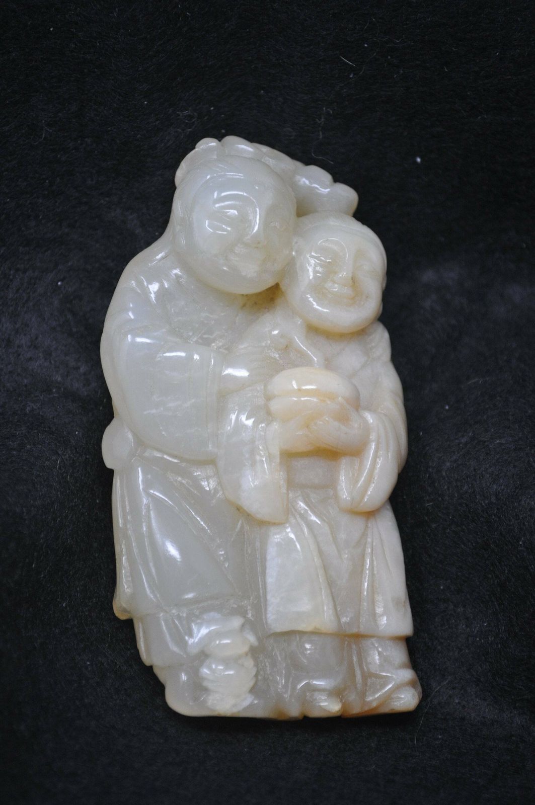 Antique Chinese Hardstone He He Twins Carving  Qing Dynasty photo furniture