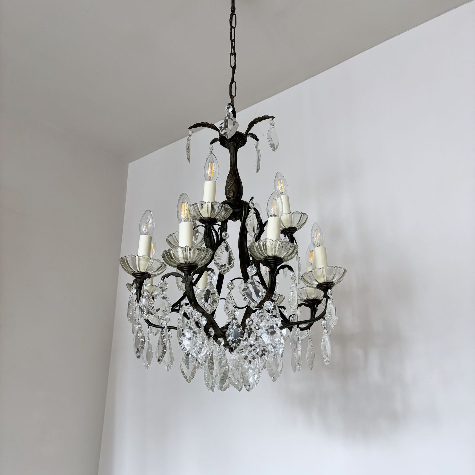 Birdcage Chandelier With Glass Bobéche Pans photo Lighting