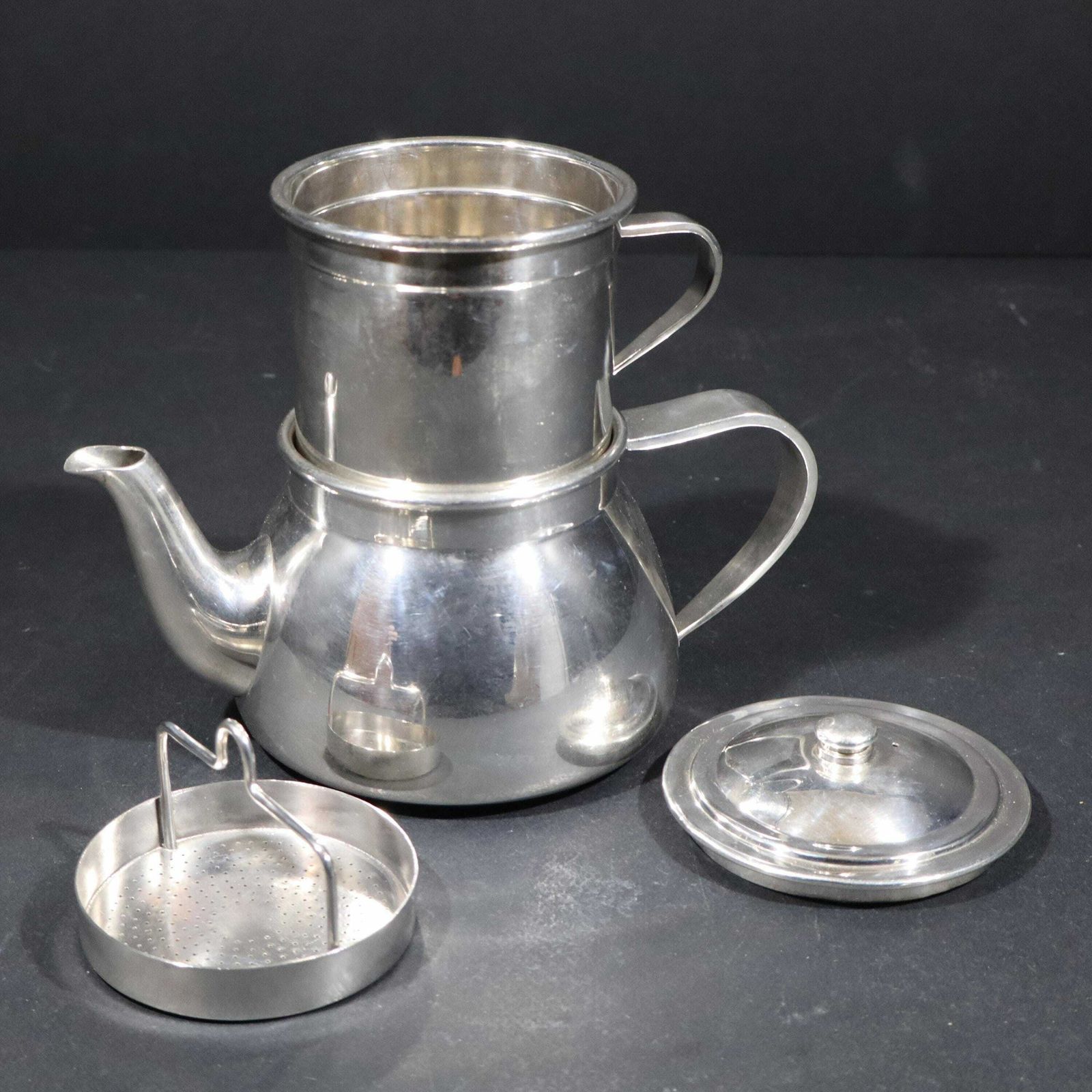Art Deco Drip Coffee Pot, Alfenide Tea Pot, Wiskemann Brussels photo vinterior