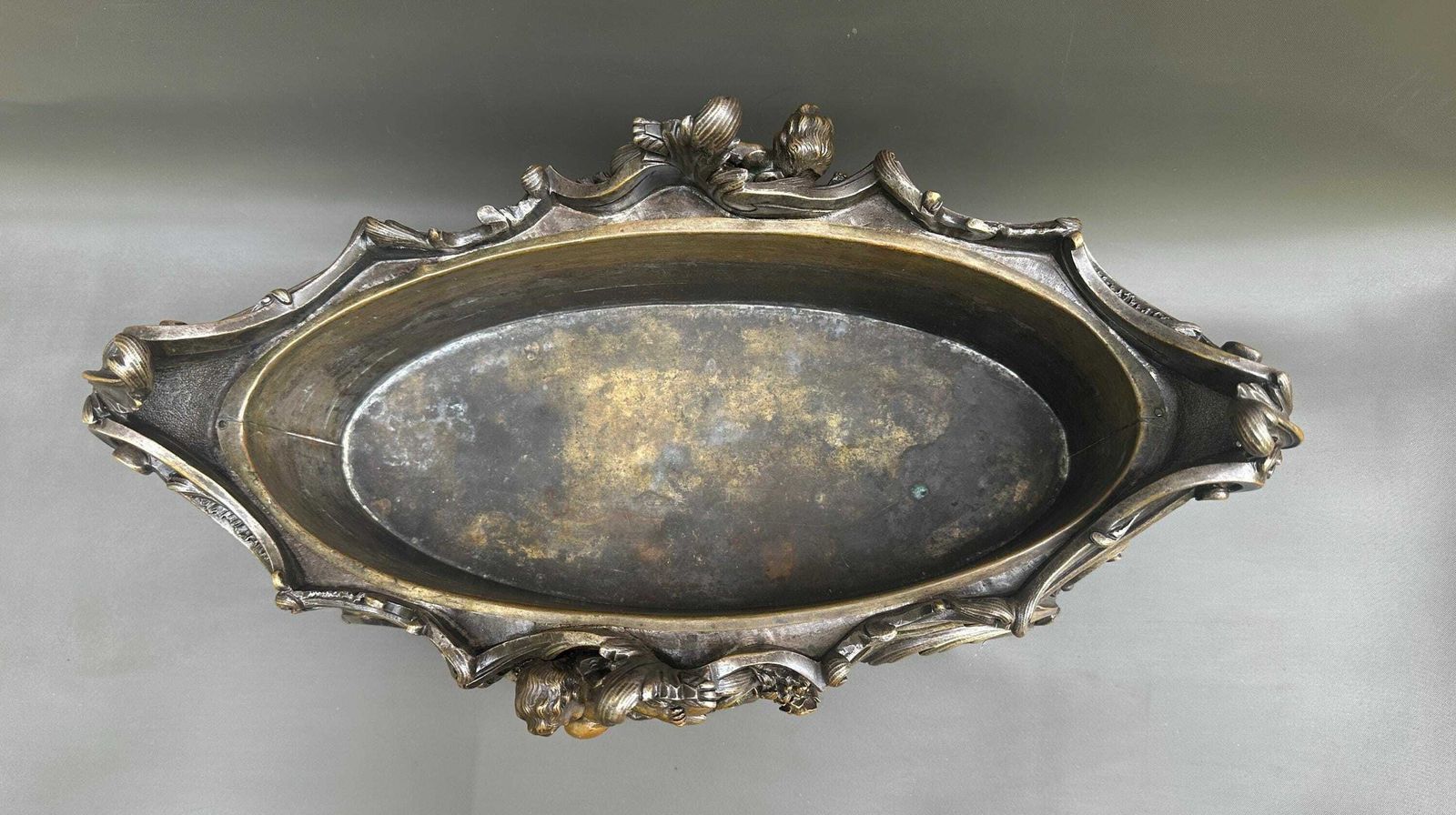 19th French Gilded Bronze Planter Centerpiece Louis XV, Antique Decor photo buy