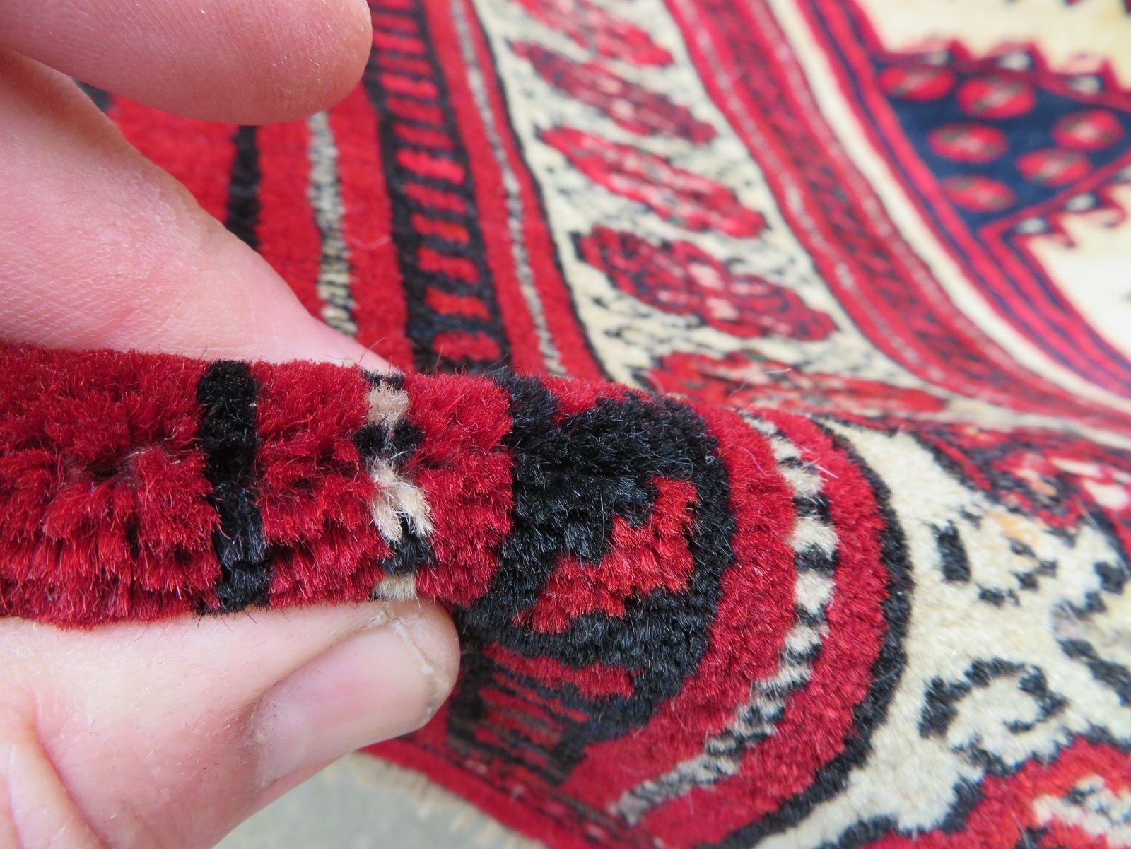 Antique Turkmen Afghan Kizil Ayak Rug. Turkmenistan Or North Afghanistan.Early 20th Century. 133cm X 98cm. photo vintage