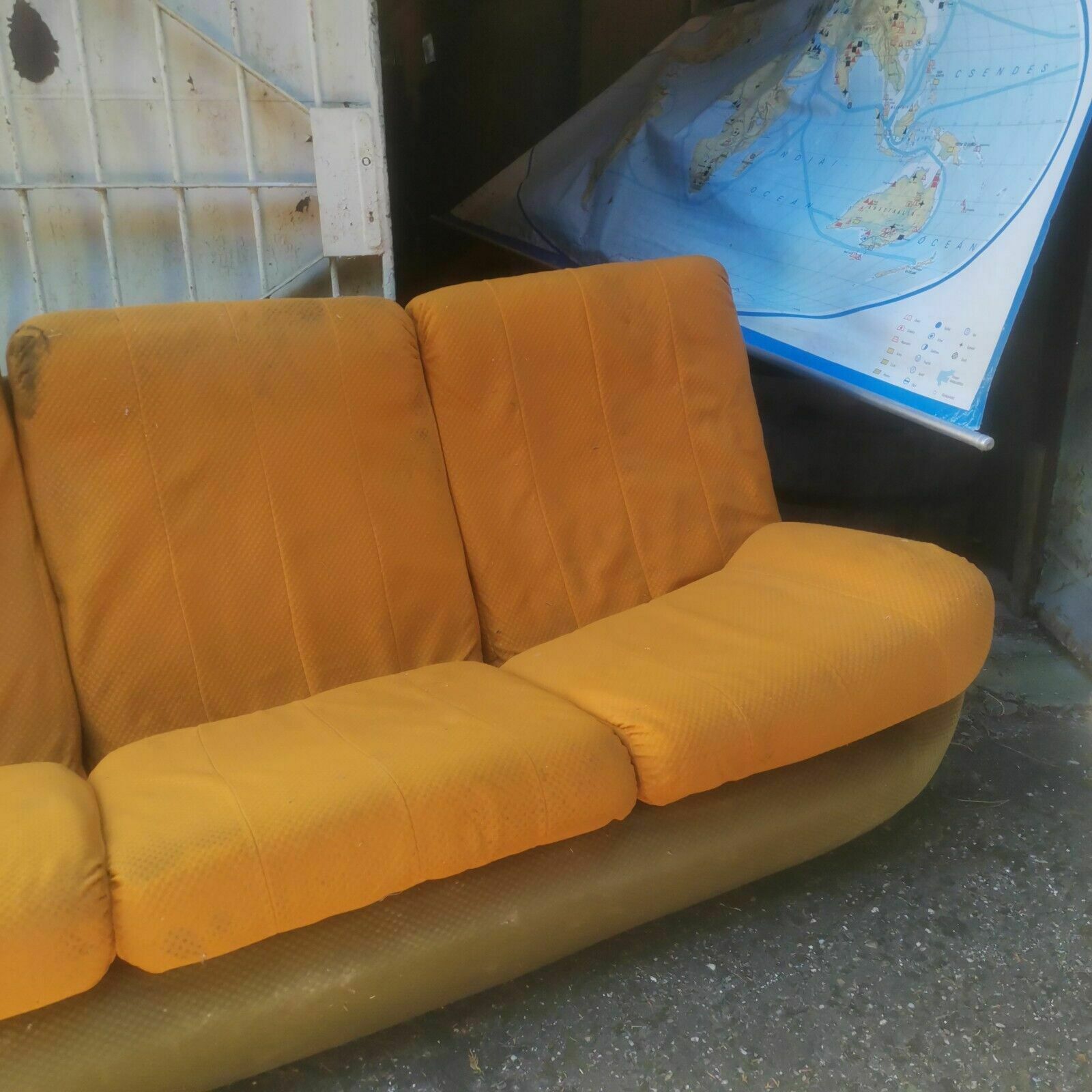 Atlantis Czech Vintage Space Age Sofa Mcm Lightweight Unique Seating 3 Seater photo vinterior