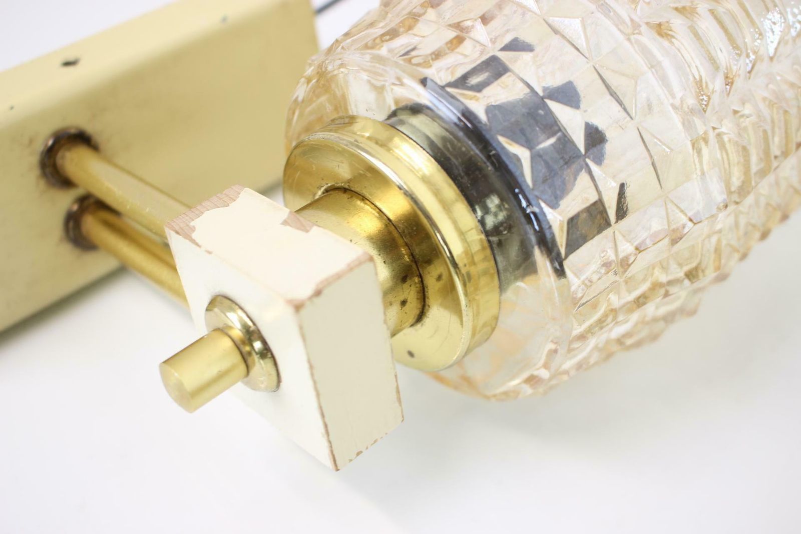 photo buy 1970s Pair Of Two Wall Lamps With Glass Shades, Czechoslovakia