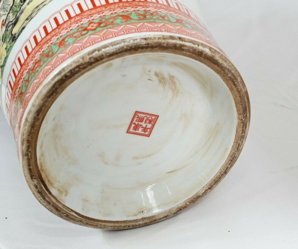 Pair Chinese Qianjiang Porcelain Vases Urns Pheasant photo furniture