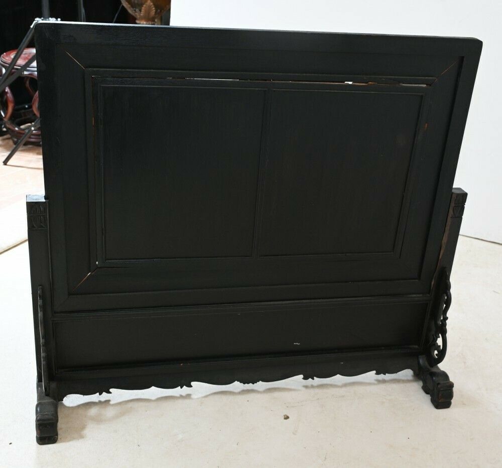 photo for sale Large Japanese Meiji Porcelain Carved Screen Room Divider