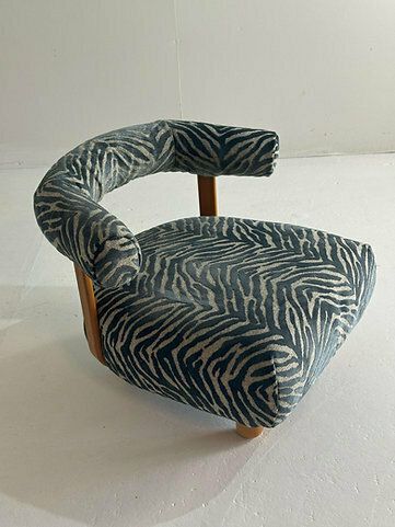Big, Pine Armchair In Royal Blue Fabric photo Furniture