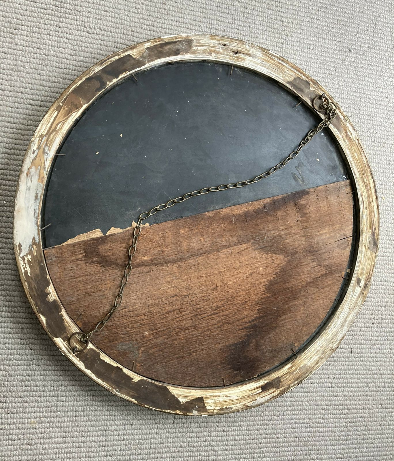 Antique Circular Gold Wall Mirror With Original Glass photo furniture