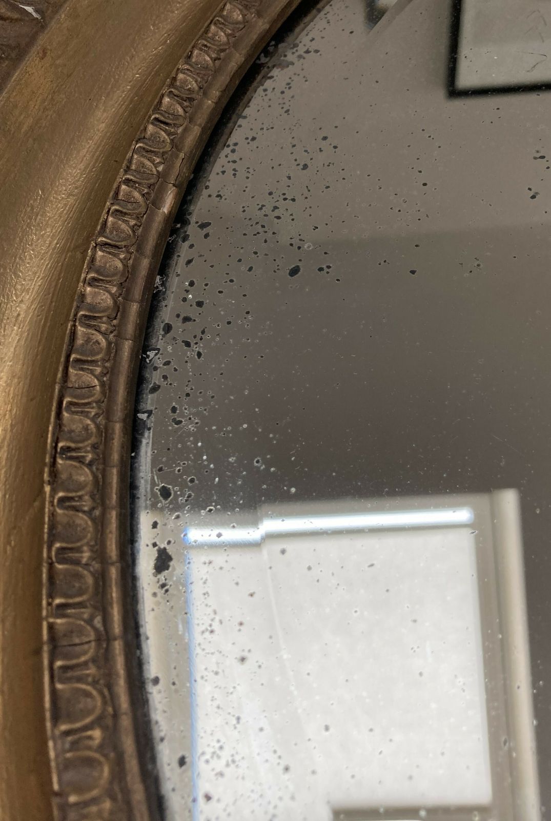 Antique Circular Gold Wall Mirror With Original Glass photo Home Decor