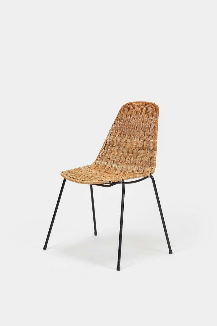 Gian Franco Legler, Pair Of Chairs "Basket", Stackable, Bonacina, Italy, 50s photo Furniture