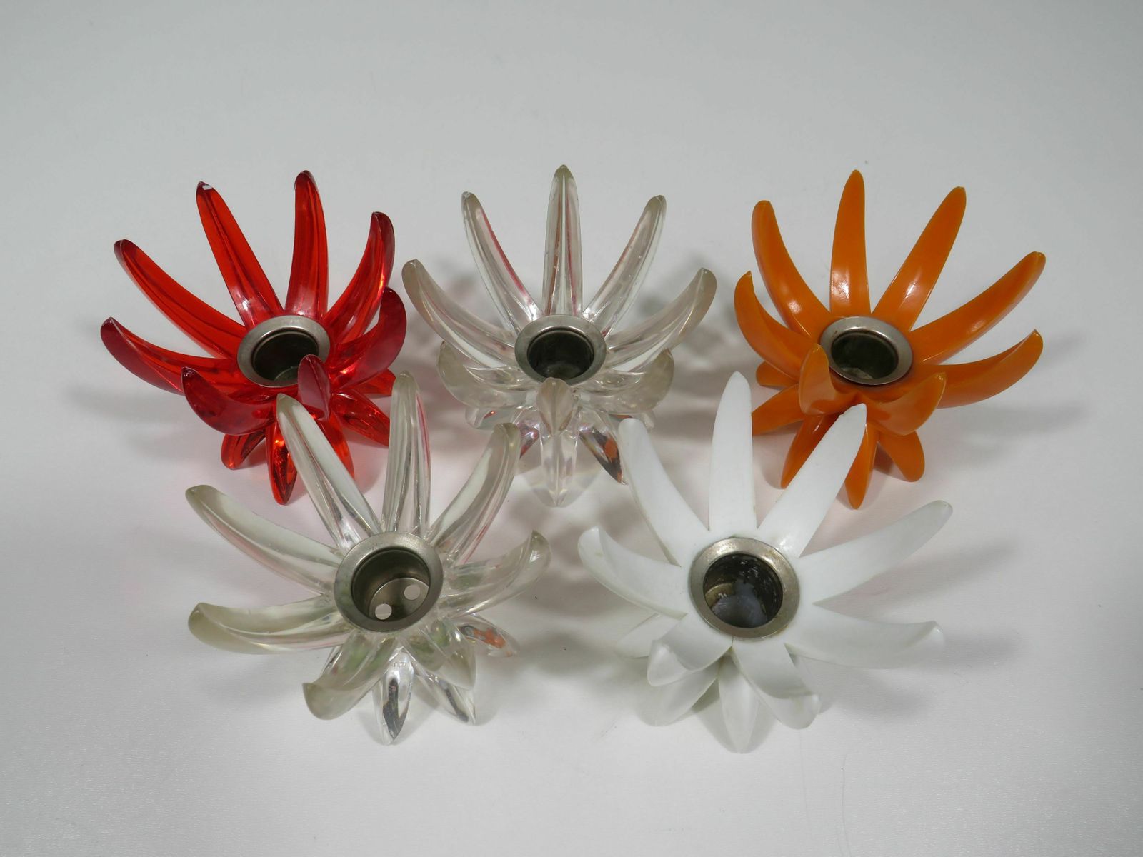 Set Of 5 Friedel Ges Gesh Germany Candlesticks From The Sixties photo Home Decor