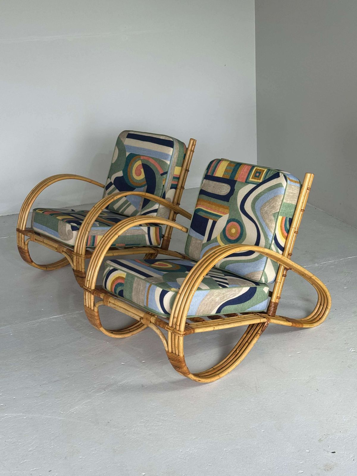 Paar Bamboe Rattan Loungestoelen photo 5000.0