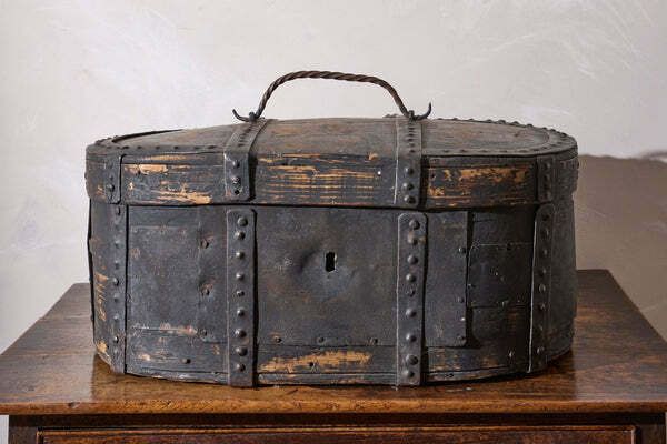 18th Century Swedish Folk Art Marriage Box   Dark photo for sale