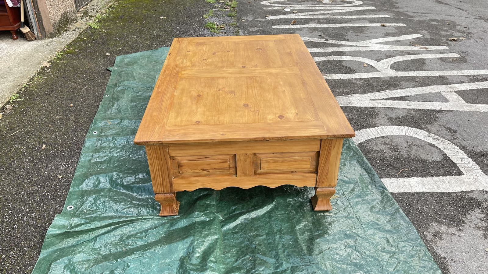 Large Farm Style Solid Pine Coffee Table photo Furniture