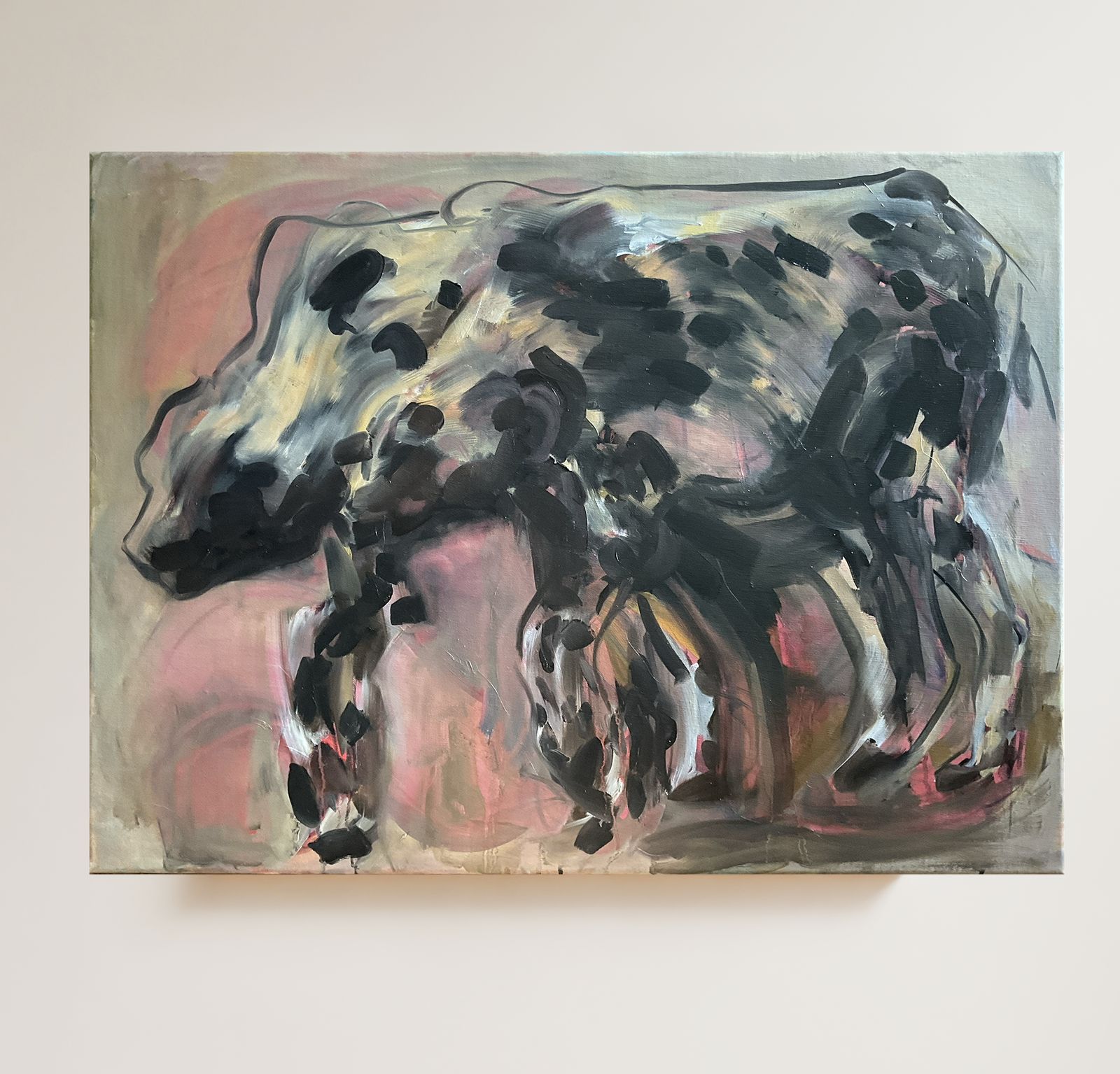 Large Oil Painting On Linen “Kin” By Rose Roth 80 X 60 Cm